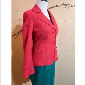 Talbots Timeless Petit Tweed Blazer in Peachy-Pink size 8P